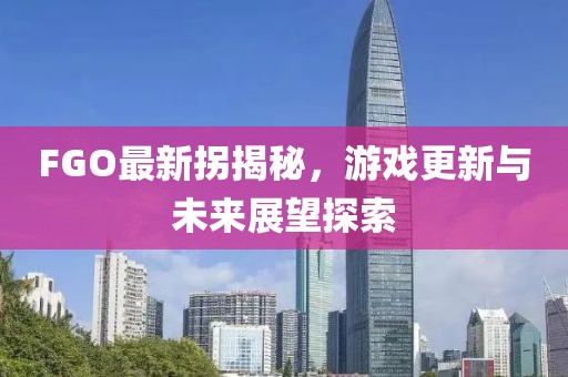 FGO最新拐揭秘，游戏更新与未来展望探索