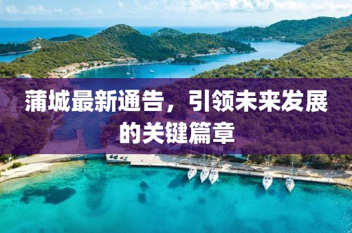 蒲城最新通告，引领未来发展的关键篇章