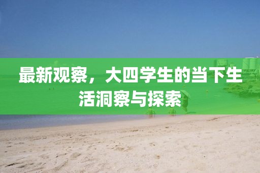 最新观察，大四学生的当下生活洞察与探索