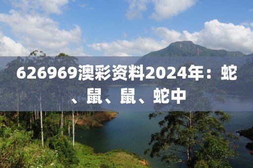 626969澳彩资料2024年：蛇、鼠、鼠、蛇中
