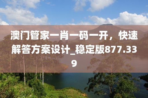 澳门管家一肖一码一开，快速解答方案设计_稳定版877.339