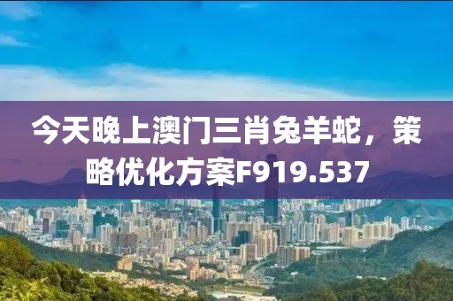 今天晚上澳门三肖兔羊蛇，策略优化方案F919.537