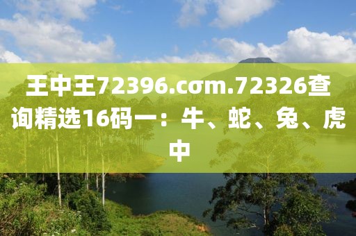 王中王72396.cσm.72326查询精选16码一：牛、蛇、兔、虎中