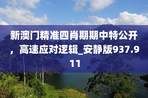 新澳门精准四肖期期中特公开，高速应对逻辑_安静版937.911