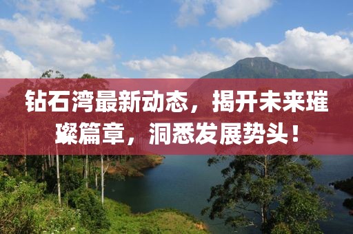 钻石湾最新动态，揭开未来璀璨篇章，洞悉发展势头！