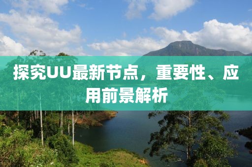 探究UU最新节点，重要性、应用前景解析