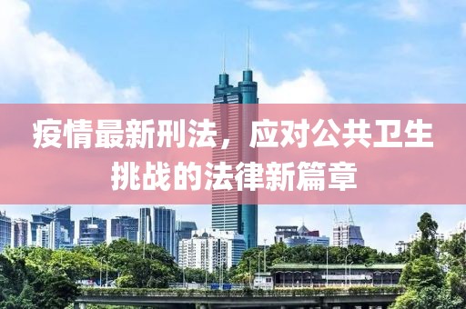 疫情最新刑法，应对公共卫生挑战的法律新篇章