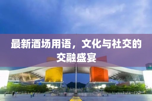 最新酒场用语，文化与社交的交融盛宴