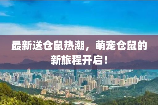最新送仓鼠热潮，萌宠仓鼠的新旅程开启！