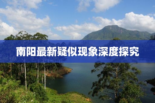 南阳最新疑似现象深度探究