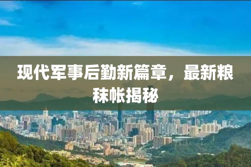 现代军事后勤新篇章，最新粮秣帐揭秘