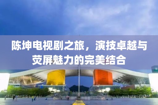 陈坤电视剧之旅，演技卓越与荧屏魅力的完美结合