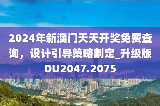 2024年新澳门天天开奖免费查询，设计引导策略制定_升级版DU2047.2075