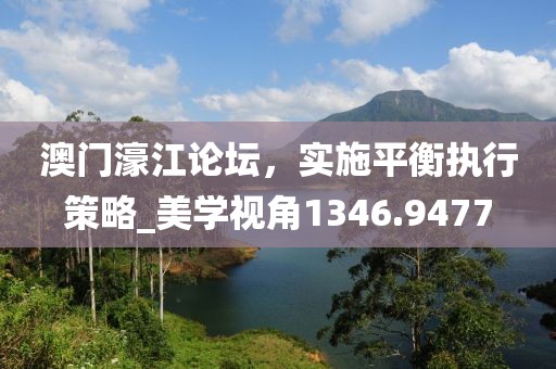 澳门濠江论坛，实施平衡执行策略_美学视角1346.9477