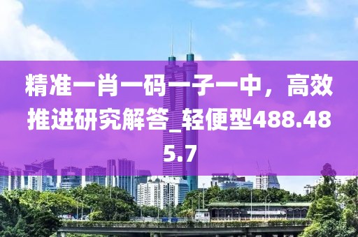精准一肖一码一子一中，高效推进研究解答_轻便型488.485.7